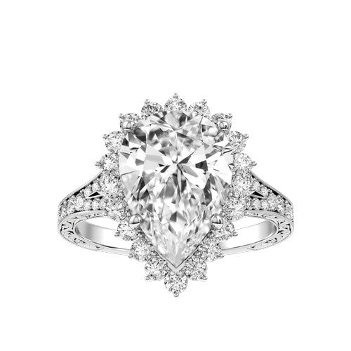 Pear Lab-grown Diamond Bridal Ring — down