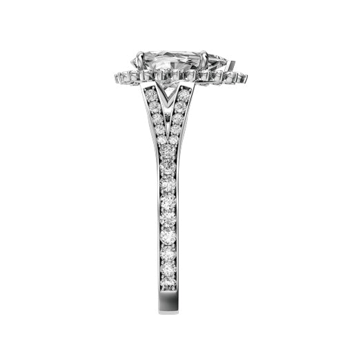 Pear Lab-grown Diamond Bridal Ring — side