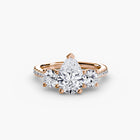 Three-Stone with Pavé Band