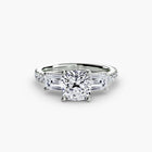 Three-Stone Ring with Pavé Band 4