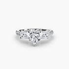 Three-Stone Ring with Pavé Band 4