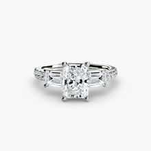 Three-Stone Ring with Pavé Band 4