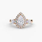 Three-Stone Ring with Halo