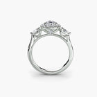 Three-Stone Ring with Halo