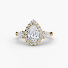 Three-Stone Ring with Halo