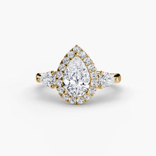 Three-Stone Ring with Halo