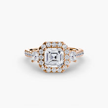Three-Stone Ring with Halo 2