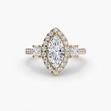 Three-Stone Ring with Halo 2