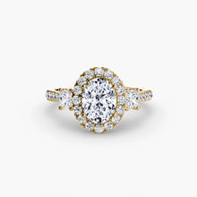 Three-Stone Ring with Halo 2