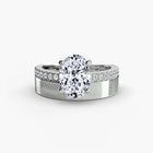 Wide Band Solitaire with Pavé Band